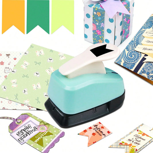 1 Inch (25mm) Flag Label Punch Cutter Tool, Daily Fashion Flag Label Shape, 1 Inch (25mm) Suitable For DIY Portable Paper Crafts, Planner Decoration, Sticker Making, Card Making, Scrapbooking, Student