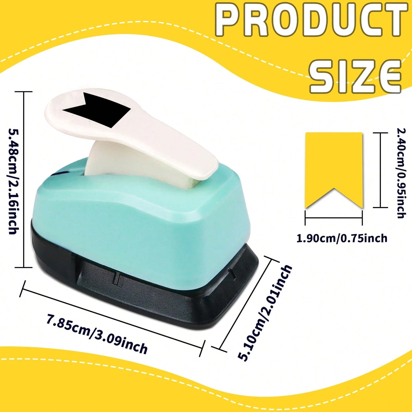 1 Inch (25mm) Flag Label Punch Cutter Tool, Daily Fashion Flag Label Shape, 1 Inch (25mm) Suitable For DIY Portable Paper Crafts, Planner Decoration, Sticker Making, Card Making, Scrapbooking, Student