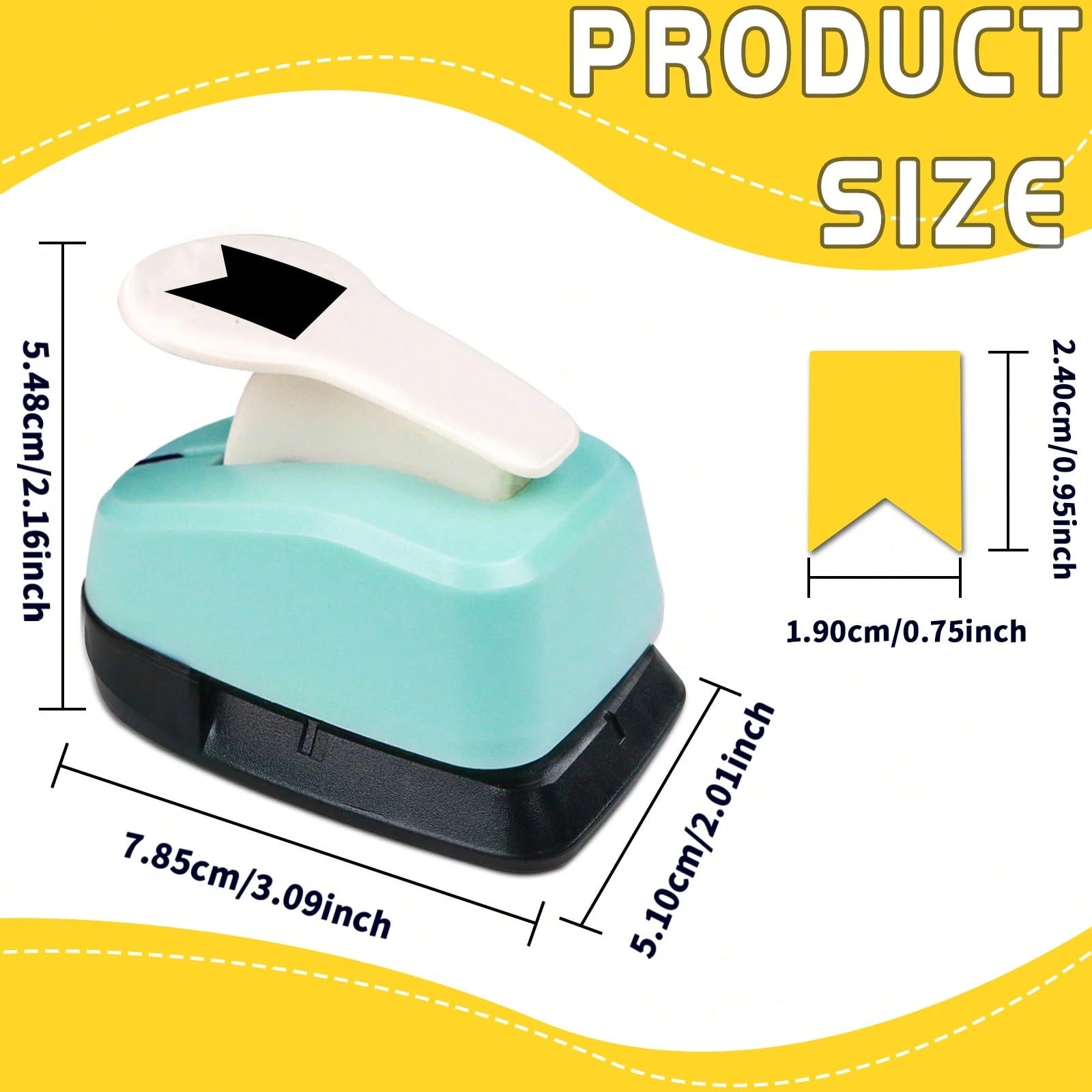 1 Inch (25mm) Flag Label Punch Cutter Tool, Daily Fashion Flag Label Shape, 1 Inch (25mm) Suitable For DIY Portable Paper Crafts, Planner Decoration, Sticker Making, Card Making, Scrapbooking, Student