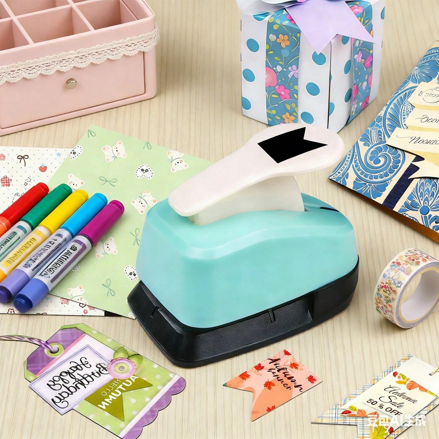 1 Inch (25mm) Flag Label Punch Cutter Tool, Daily Fashion Flag Label Shape, 1 Inch (25mm) Suitable For DIY Portable Paper Crafts, Planner Decoration, Sticker Making, Card Making, Scrapbooking, Student