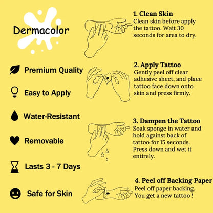 1 Kit Temporary Tattoos, Fake Tattoos, Waterproof, Authentic Tattoo Look, Halloween Scar, Blood Injury, Hand Print Cut Scratches Stitches, Scary Makeup, Colorful, InkDance, Ink Dance, Easy To Apply An