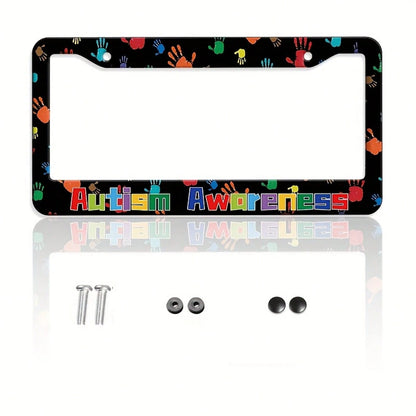 1-Pack, Car License Plate Frame, Aluminum Metal Car License Holder, Suitable For The USA And Canada, Birthday Gifts, Holiday Gifts, Unisex Decorative Car Additions, 16.0X30.99 Cm, 2D Flat