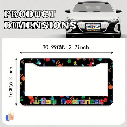 1-Pack, Car License Plate Frame, Aluminum Metal Car License Holder, Suitable For The USA And Canada, Birthday Gifts, Holiday Gifts, Unisex Decorative Car Additions, 16.0X30.99 Cm, 2D Flat