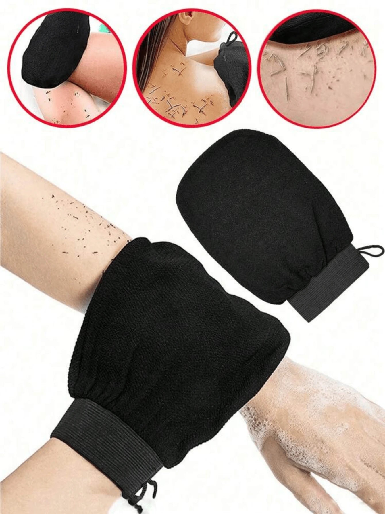 1 Pair/2 Pairs/3 Pairs Of Exfoliating Gloves, Deep Cleansing Gloves, Exfoliating Bath Gloves, Fiber Body Exfoliators, Shower Exfoliating Gloves (For Removing Dead Skin And Dirt), Gentle Skin Revitaliz