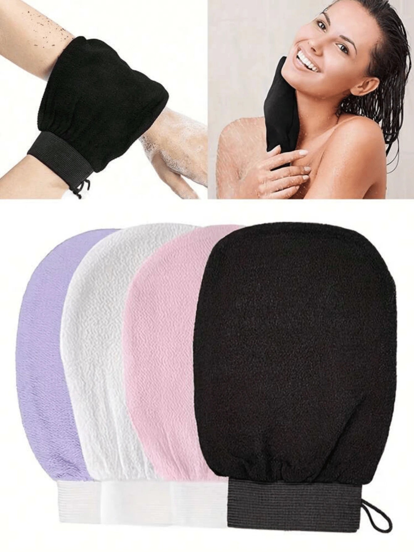 1 Pair/2 Pairs/3 Pairs Of Exfoliating Gloves, Deep Cleansing Gloves, Exfoliating Bath Gloves, Fiber Body Exfoliators, Shower Exfoliating Gloves (For Removing Dead Skin And Dirt), Gentle Skin Revitaliz