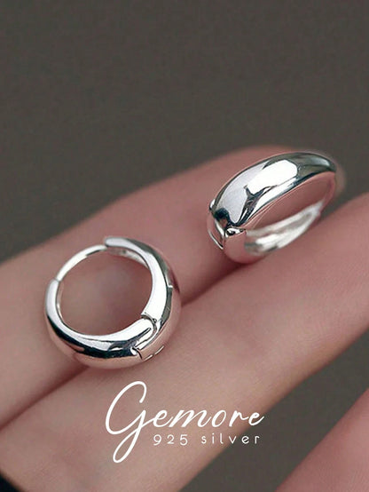 1 Pair 3mm Minimalist Pure Silver Earrings, Suitable For Women's Daily Wear