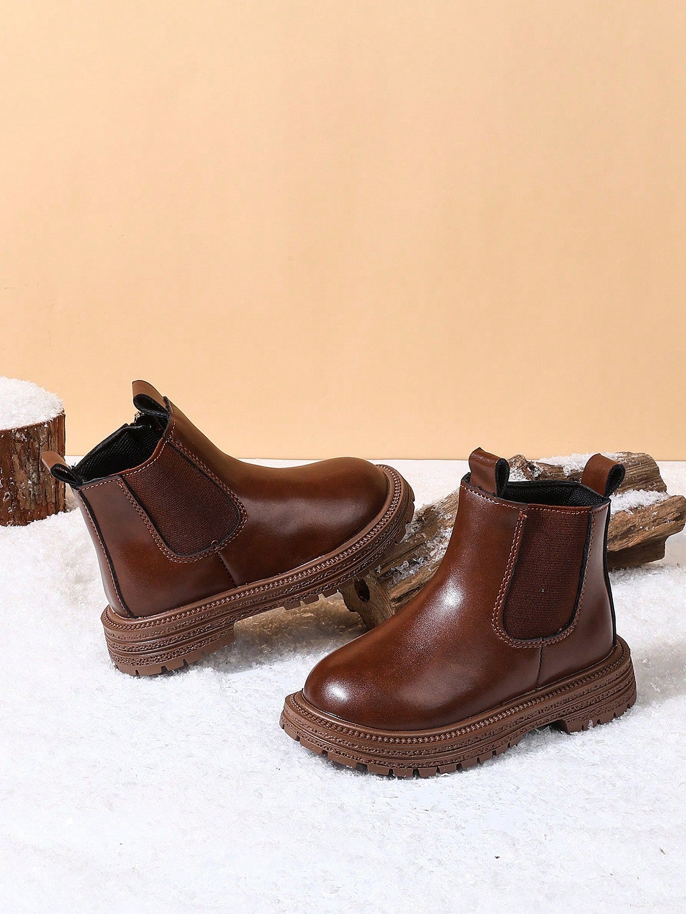 1 Pair Children's Autumn/Winter New Soft Bottom Fashion Versatile Outdoor Anti-Slip Classic Leather Boots