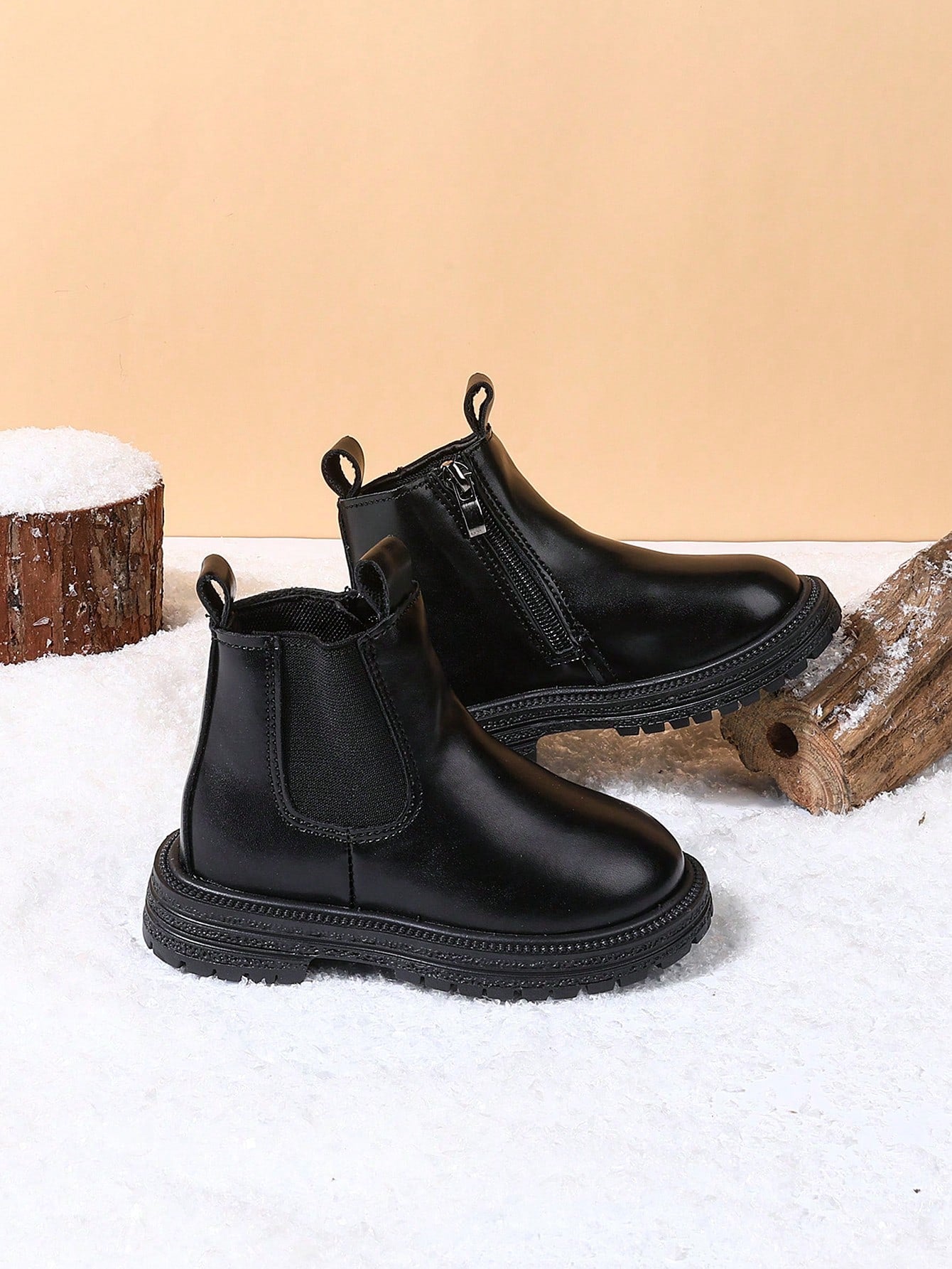 1 Pair Children's Autumn/Winter New Soft Bottom Fashion Versatile Outdoor Anti-Slip Classic Leather Boots