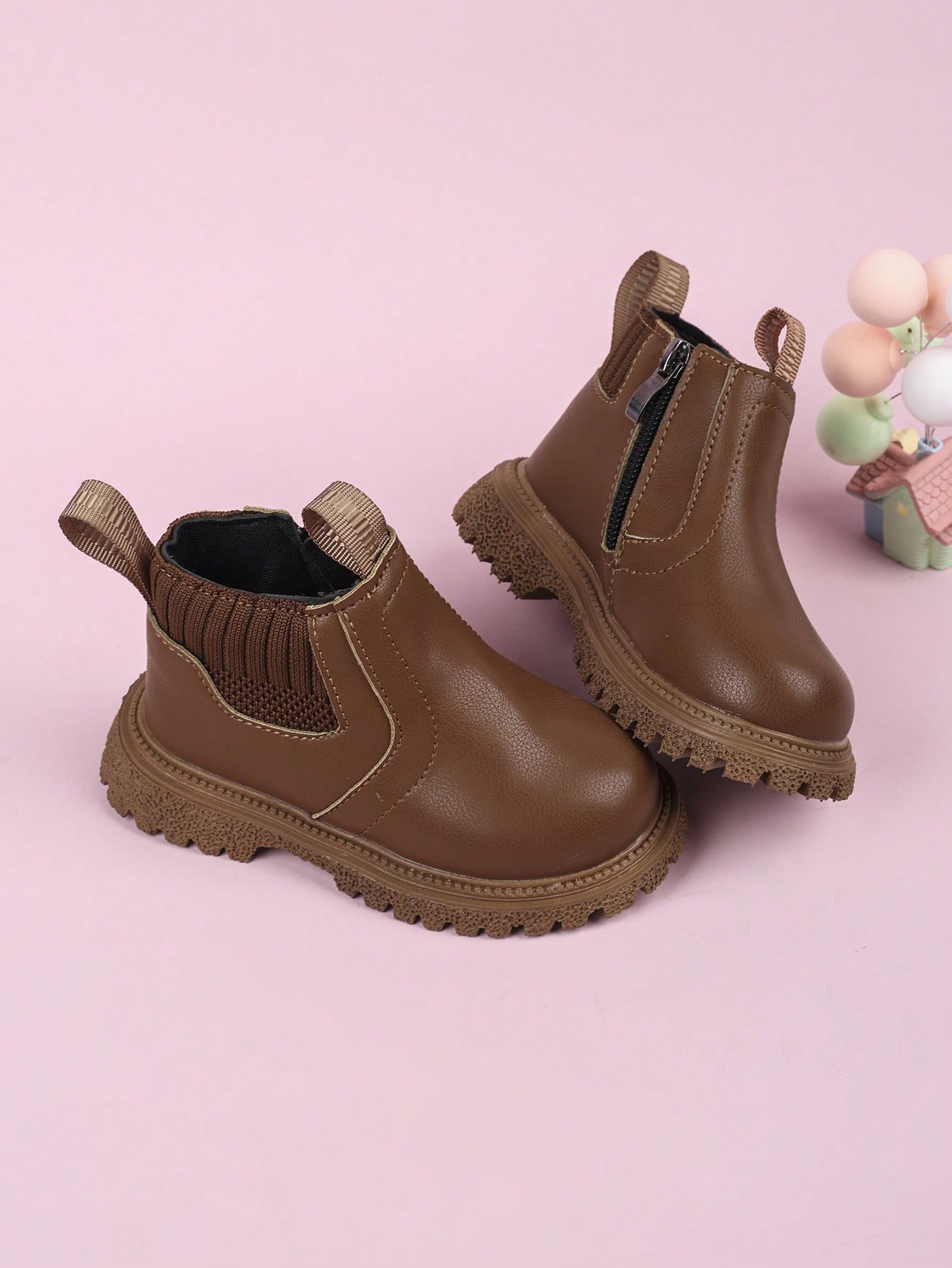1 Pair Kids Baby New Fashionable Soft Sole Anti-Slip Ankle Boots British Style Boots For Boys And Girls