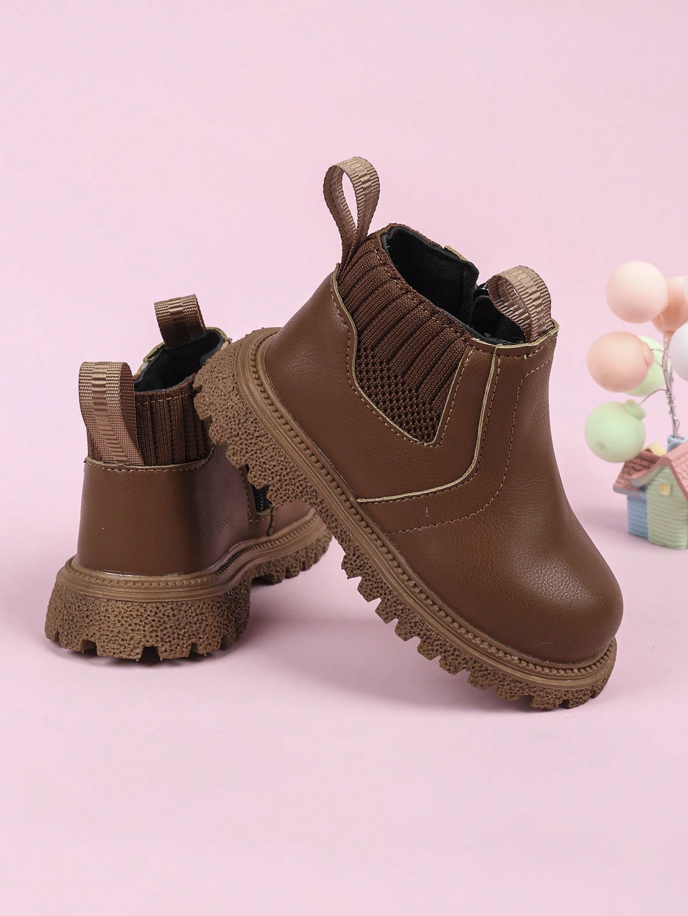 1 Pair Kids Baby New Fashionable Soft Sole Anti-Slip Ankle Boots British Style Boots For Boys And Girls