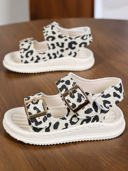 1 Pair New Leopard Print Open Toe Sandals For Toddlers, Fashionable Versatile Baby Walking Shoes, Unisex Casual Shoes [Size Runs Small, Recommend Ordering One Size Up]