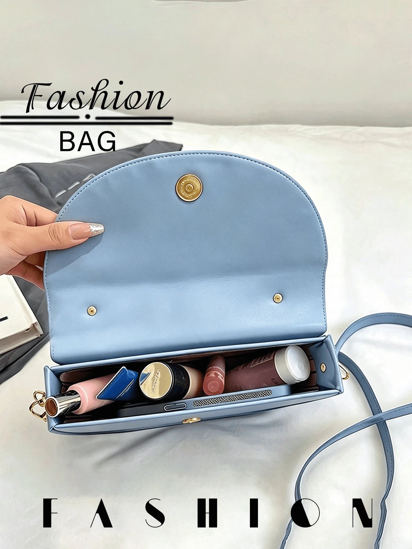 1 PC Solid-Color Crescent-Shaped Saddle Bag That Can Be Worn As A Shoulder Bag, Tote,Or Crossbody Bag-Perfect For Shopping,Commuting, Traveling,Dates
