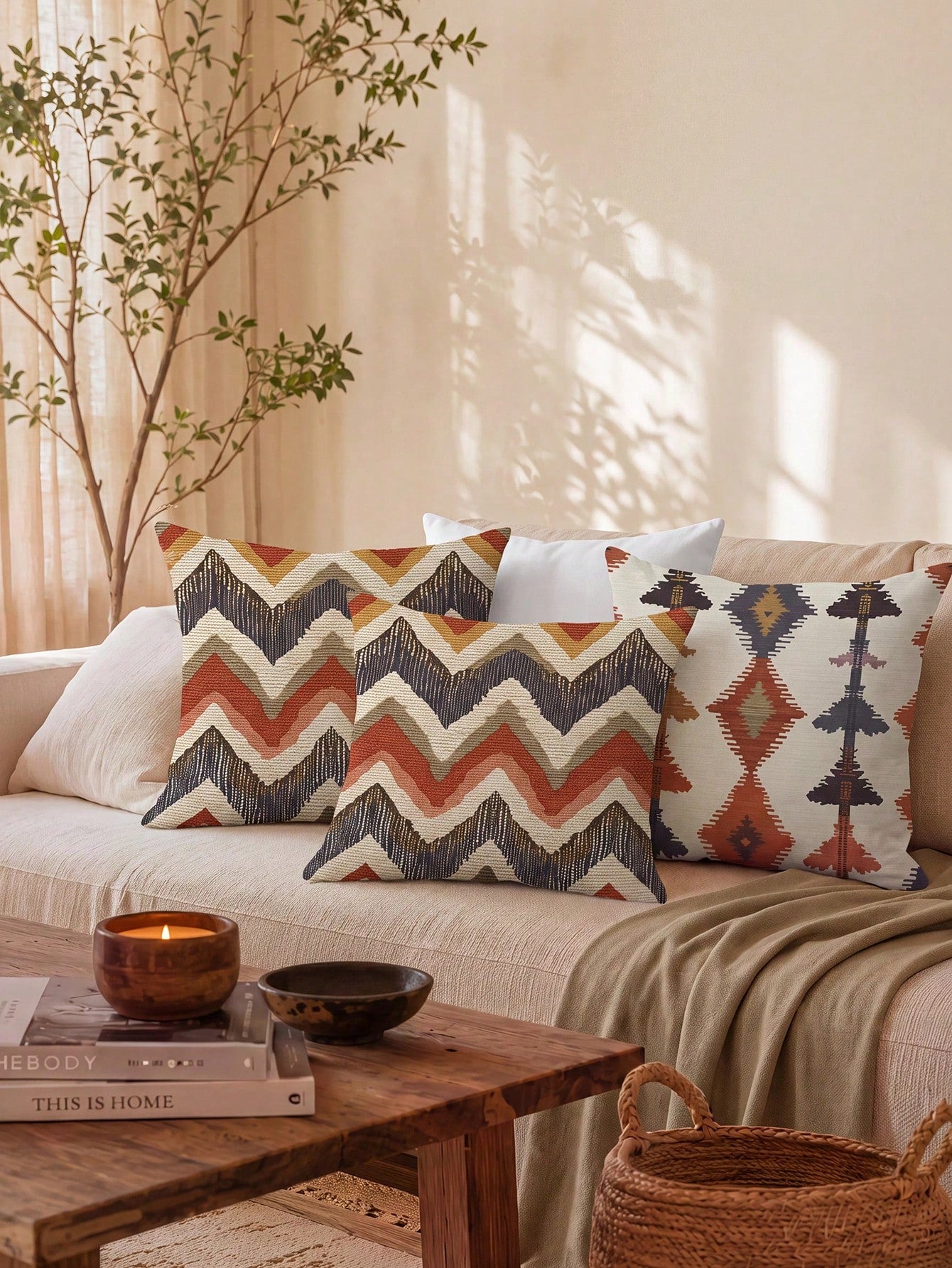 1 Piece, Bohemian Retro Pillow Cover, Material Polyester Fiber, Sofa Home Office Decoration