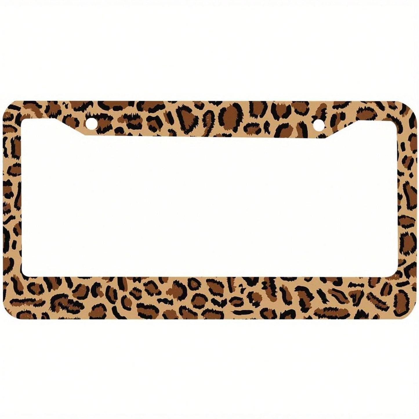 1 Piece Of Aluminum Leopard/Zebra Pattern Double-Hole License Plate Frame, Durable And Stylish Car Exterior Accessory, Size 12.2* 6.3inch,Moto,Front Rear Plate Frame,Car Acessesories>Essentials