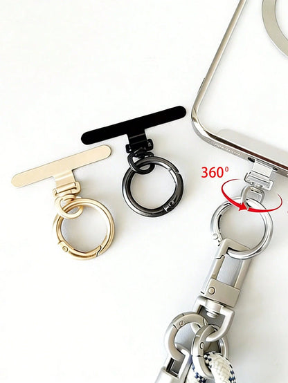 1 Piece Ultra-Thin Rotatable Metal Clamp, Stainless Steel Connecting Piece, Mobile Phone Fixing Gasket That Can Be Connected To Mobile Phone Lanyard And Pendant, Suitable For Various Smart Phones