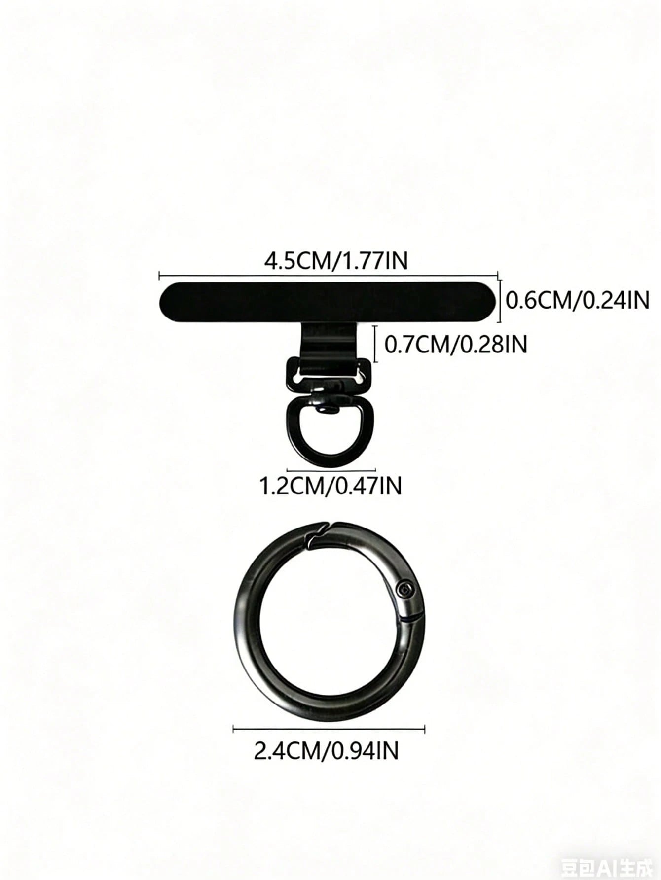 1 Piece Ultra-Thin Rotatable Metal Clamp, Stainless Steel Connecting Piece, Mobile Phone Fixing Gasket That Can Be Connected To Mobile Phone Lanyard And Pendant, Suitable For Various Smart Phones