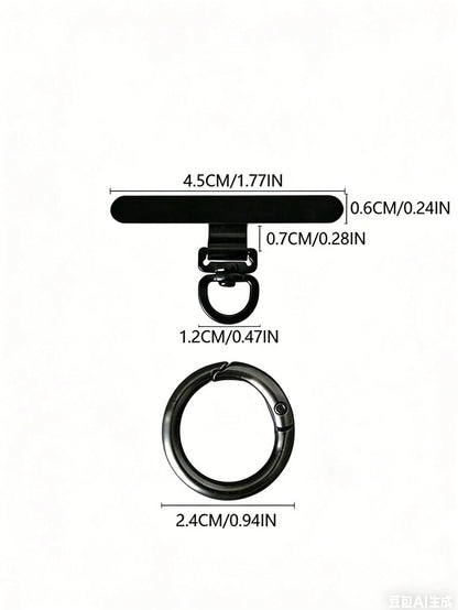 1 Piece Ultra-Thin Rotatable Metal Clamp, Stainless Steel Connecting Piece, Mobile Phone Fixing Gasket That Can Be Connected To Mobile Phone Lanyard And Pendant, Suitable For Various Smart Phones