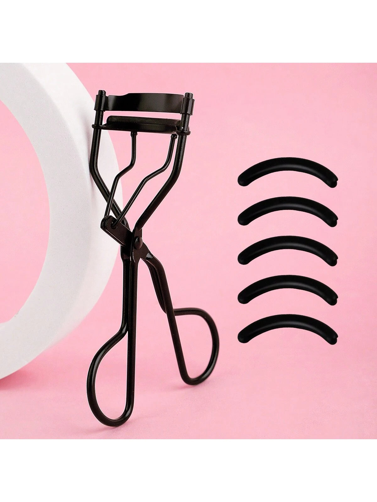 1 Portable Black Eyelash Curler With 5 Silicone Pads, 1 Eyelash Curler, Long-Lasting Shaping For Bigger Eyes, Non-Damaging For Daily Makeup Eyelash Curling,Makeup,Cheap,Room Decor,Vanity,Travel,Bedroo