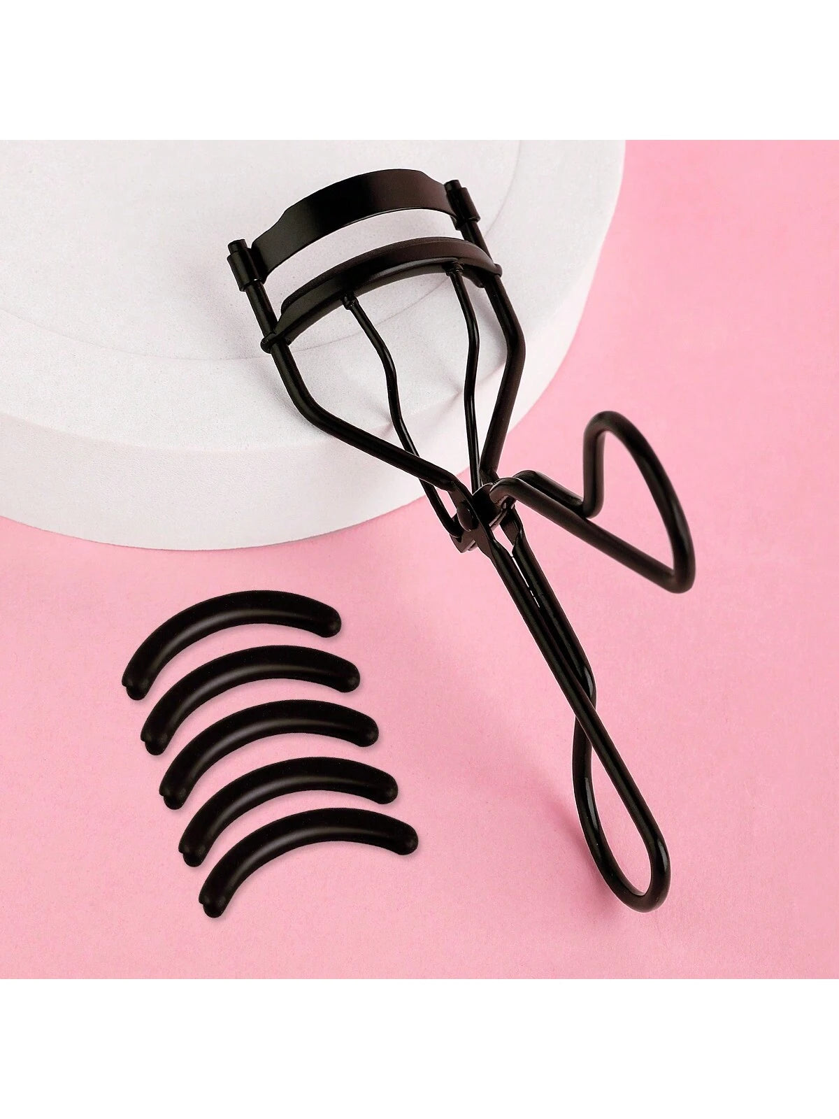 1 Portable Black Eyelash Curler With 5 Silicone Pads, 1 Eyelash Curler, Long-Lasting Shaping For Bigger Eyes, Non-Damaging For Daily Makeup Eyelash Curling,Makeup,Cheap,Room Decor,Vanity,Travel,Bedroo