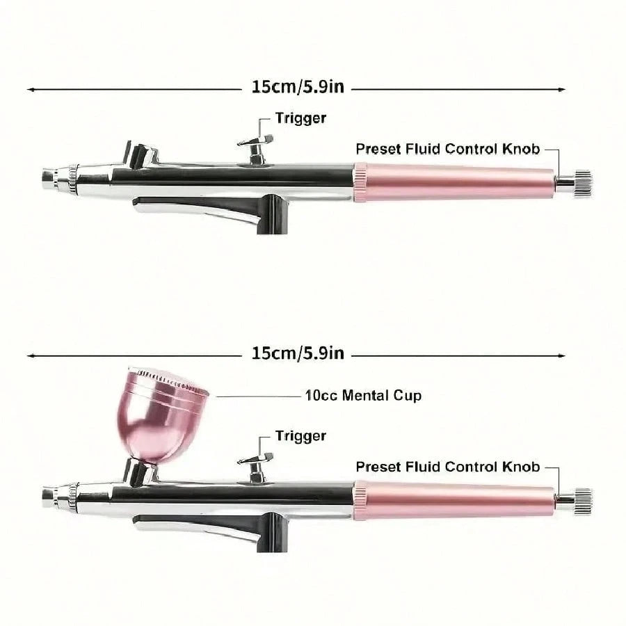 1 Set 0.3mm Single-Action Airbrush With 10ml Metal Cup, Trigger-Style Airbrush, Suitable For Model Cake Art, Nail Art, Crafts, Compatible With Most Airbrush Compressors