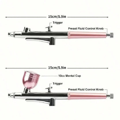 1 Set 0.3mm Single-Action Airbrush With 10ml Metal Cup, Trigger-Style Airbrush, Suitable For Model Cake Art, Nail Art, Crafts, Compatible With Most Airbrush Compressors