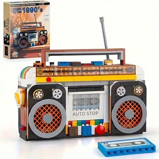 1 Set 554pcs Vintage Radio Building Blocks Toy, Creative Home Decor Ornament, Holiday Party Assemblable Decoration, Christmas Gift, New Year Gift
