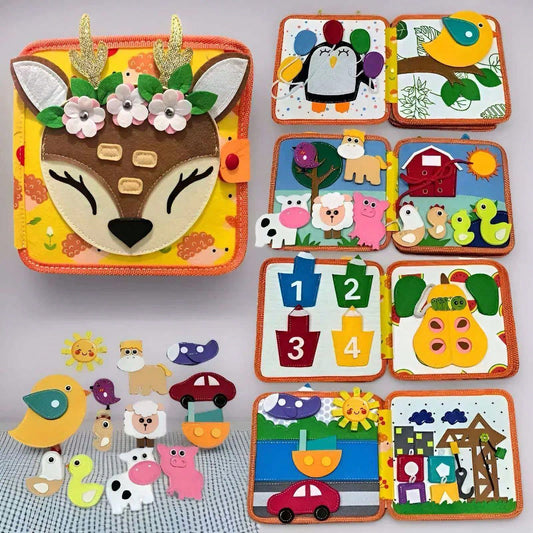 1 Set Busy Early Learning Book: Felt Puzzle Learning Board, Suitable As Children's Travel Toy, Also Suitable As Birthday And Christmas Gift