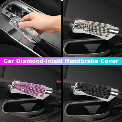 1 Set Crystal Decorated Car Handbrake Cover And Gear Shift Knob Cover, Suitable For Women, Car Accessories (Note: Size May Not Fit All Car Models)