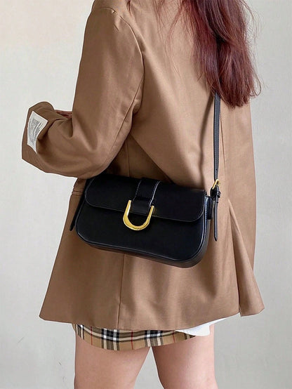 1 Set Fashion PU Leather Shoulder Bag, Underarm Bag, Elegant Handbag And Wallet For Women