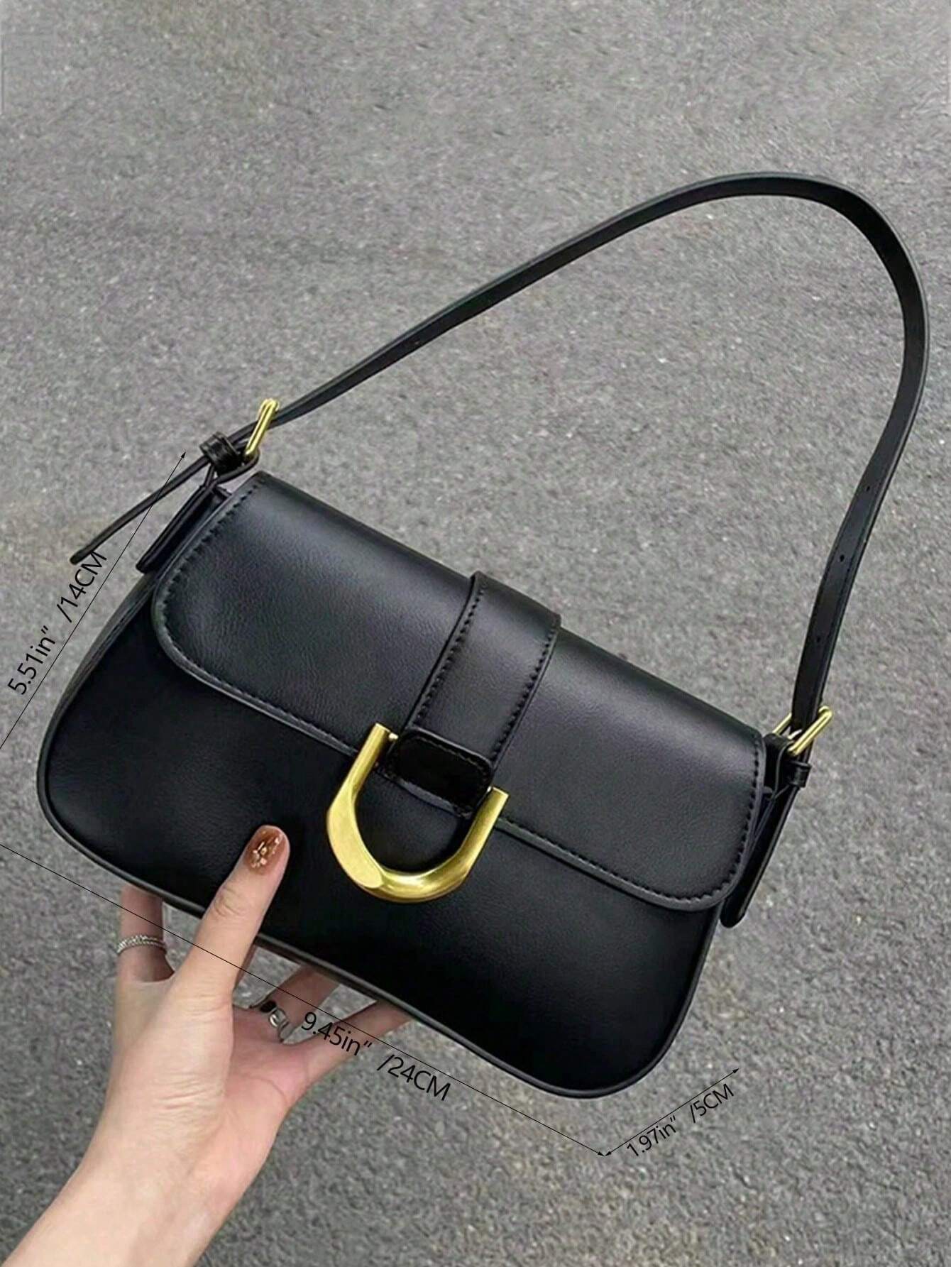 1 Set Fashion PU Leather Shoulder Bag, Underarm Bag, Elegant Handbag And Wallet For Women