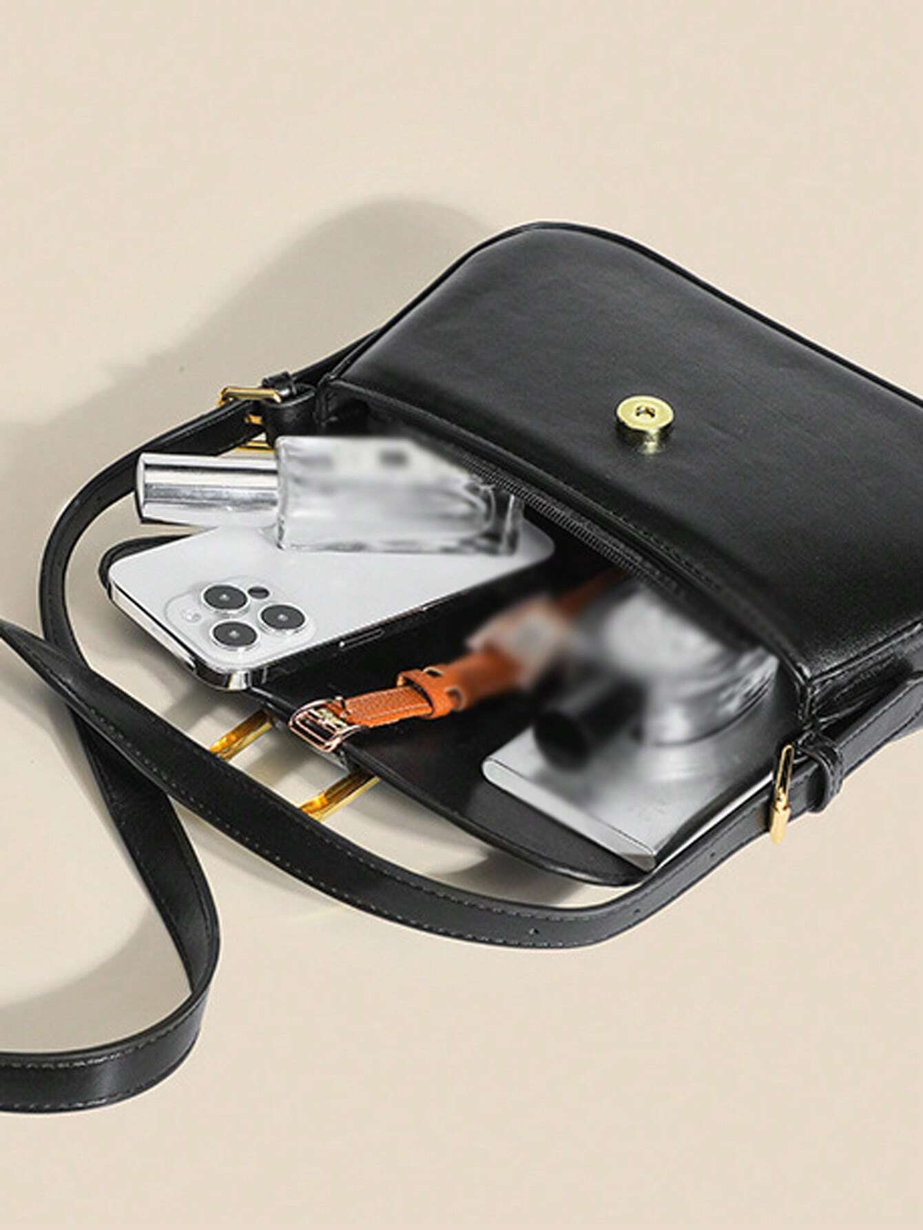 1 Set Fashion PU Leather Shoulder Bag, Underarm Bag, Elegant Handbag And Wallet For Women