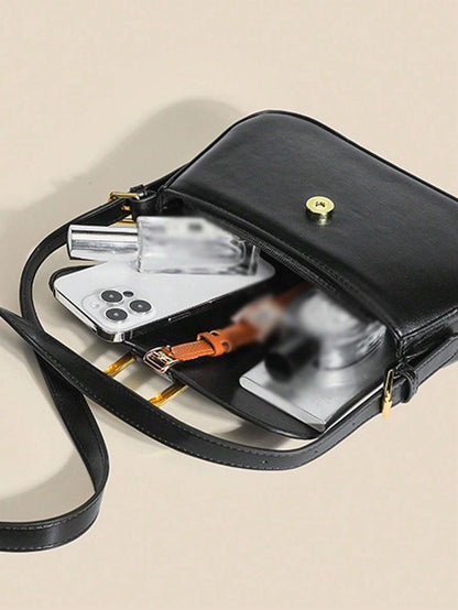1 Set Fashion PU Leather Shoulder Bag, Underarm Bag, Elegant Handbag And Wallet For Women