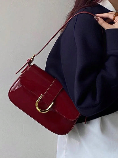 1 Set Fashion PU Leather Shoulder Bag, Underarm Bag, Elegant Handbag And Wallet For Women