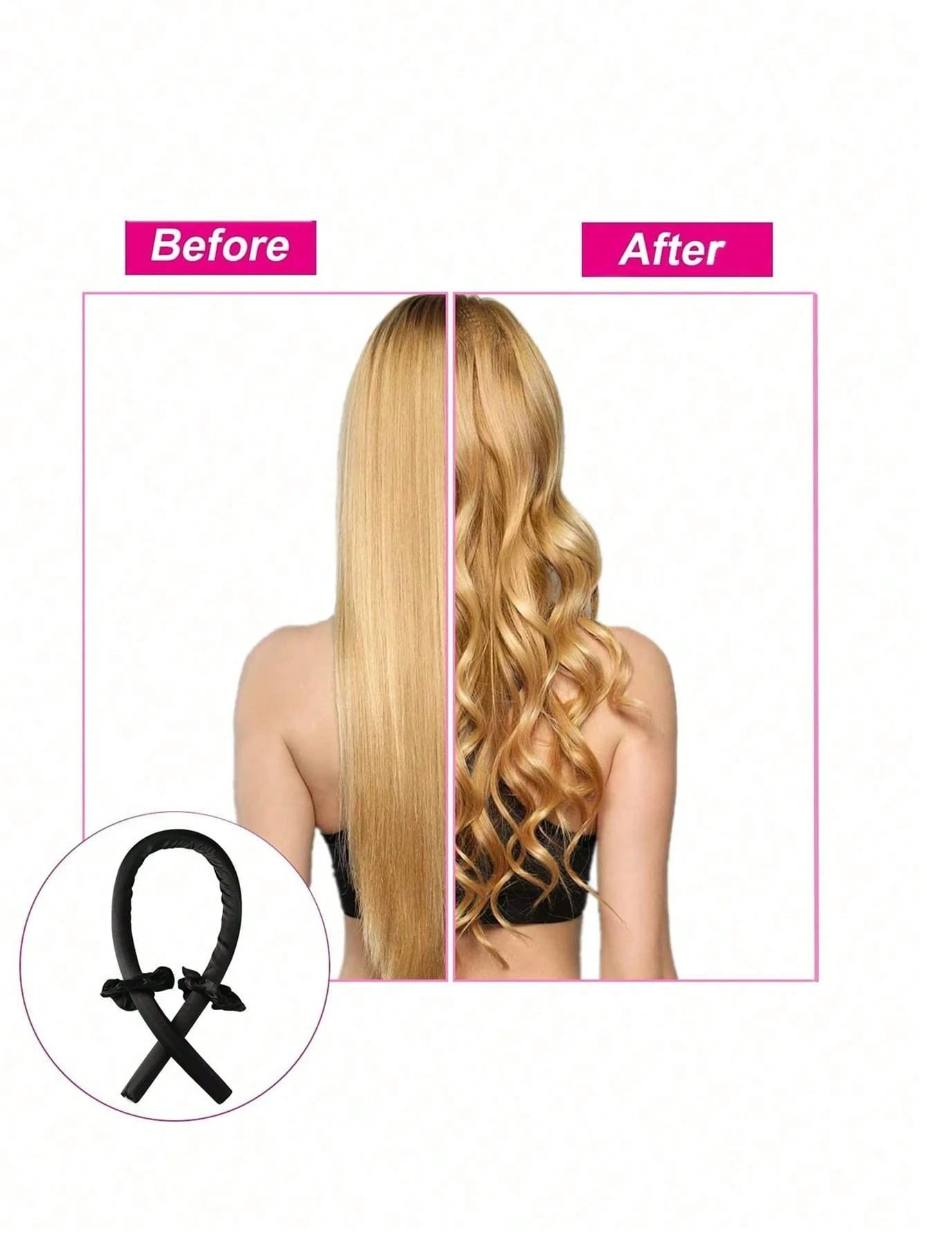 1 Set Heatless Curling Rod, No-Heat Hair Curler For Women, Sleep- Hair Styling Tool, Large Wave Curling Device, Non-Damaging Hair Curler, Sleep- Curling Rod For Women, Sponge Hair Curler