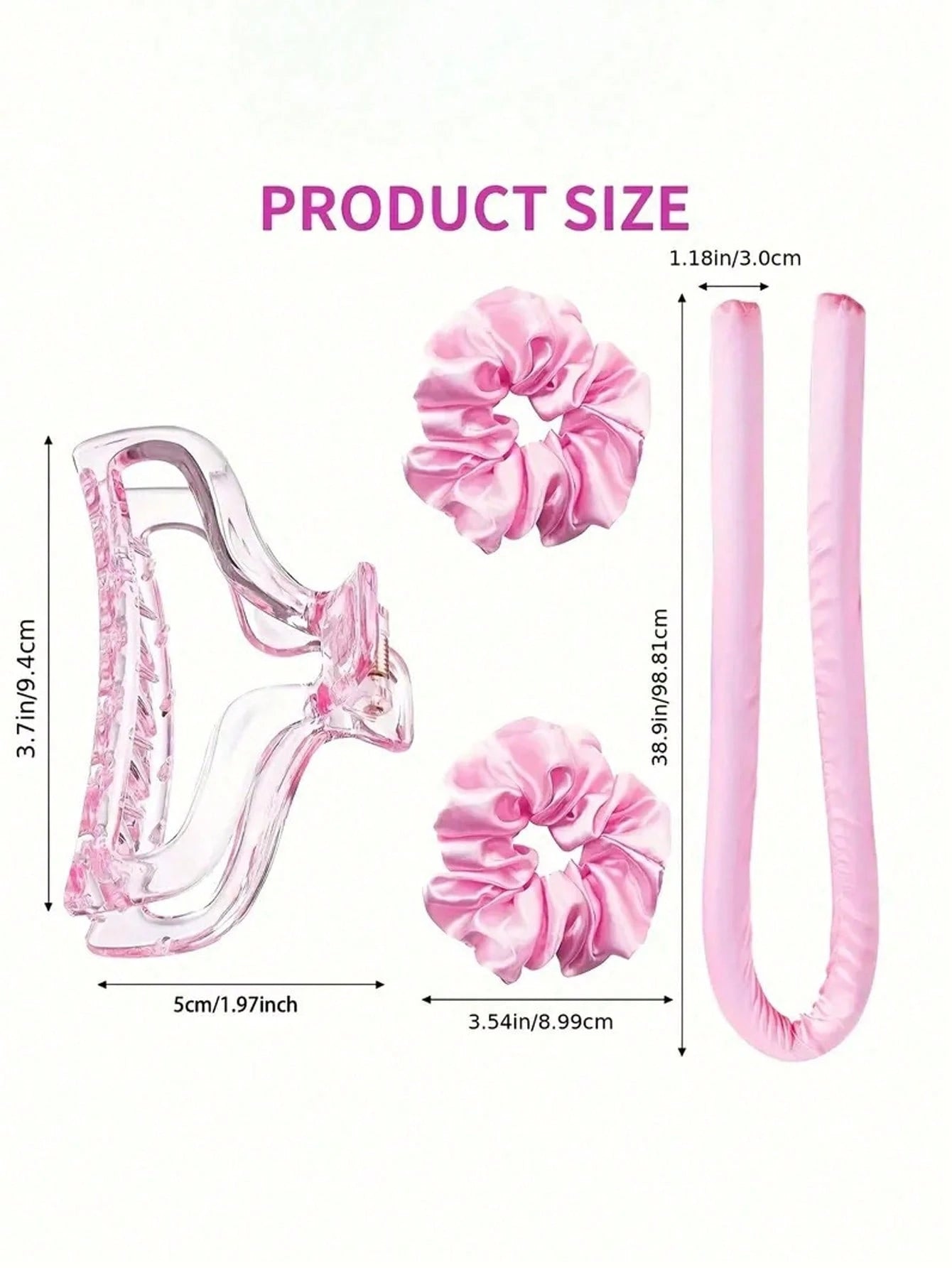 1 Set Heatless Curling Rod, No-Heat Hair Curler For Women, Sleep- Hair Styling Tool, Large Wave Curling Device, Non-Damaging Hair Curler, Sleep- Curling Rod For Women, Sponge Hair Curler