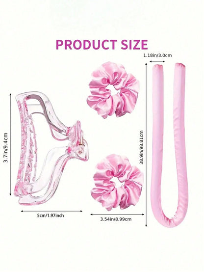 1 Set Heatless Curling Rod, No-Heat Hair Curler For Women, Sleep- Hair Styling Tool, Large Wave Curling Device, Non-Damaging Hair Curler, Sleep- Curling Rod For Women, Sponge Hair Curler