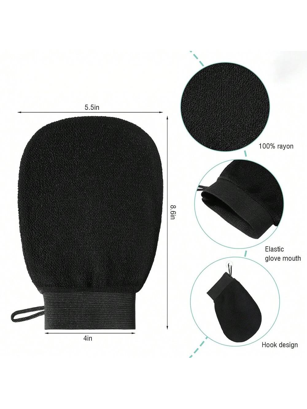 1 Set Korean Exfoliating Gloves- Effectively Removes Dead Skin, Suitable For Spray Tanning Or Keratosis Pilaris, Made Of 100% Viscose Fiber