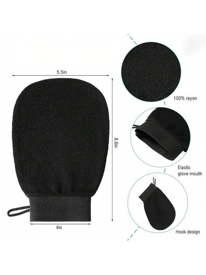 1 Set Korean Exfoliating Gloves- Effectively Removes Dead Skin, Suitable For Spray Tanning Or Keratosis Pilaris, Made Of 100% Viscose Fiber