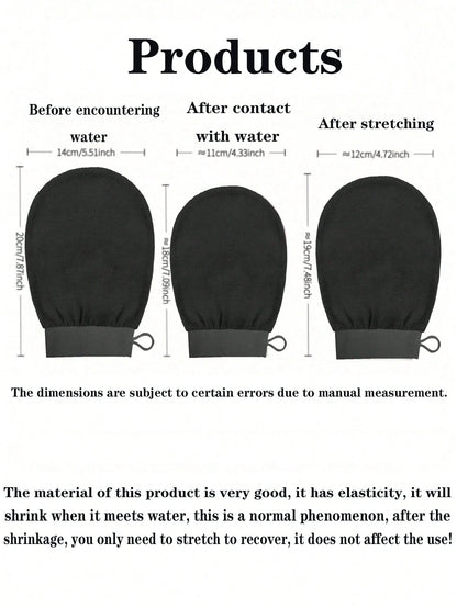 1 Set Korean Exfoliating Gloves- Effectively Removes Dead Skin, Suitable For Spray Tanning Or Keratosis Pilaris, Made Of 100% Viscose Fiber