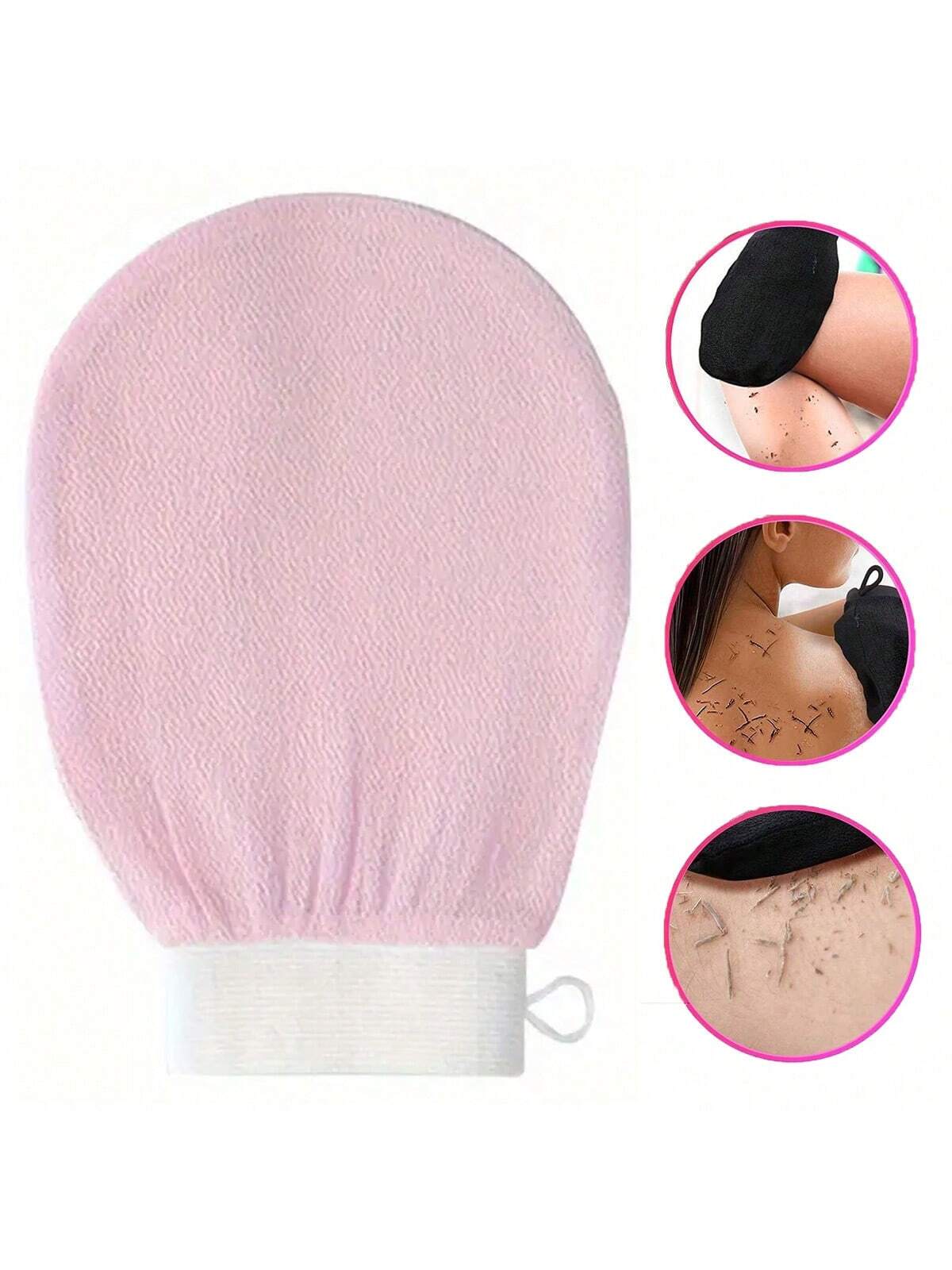 1 Set Korean Exfoliating Gloves- Effectively Removes Dead Skin, Suitable For Spray Tanning Or Keratosis Pilaris, Made Of 100% Viscose Fiber