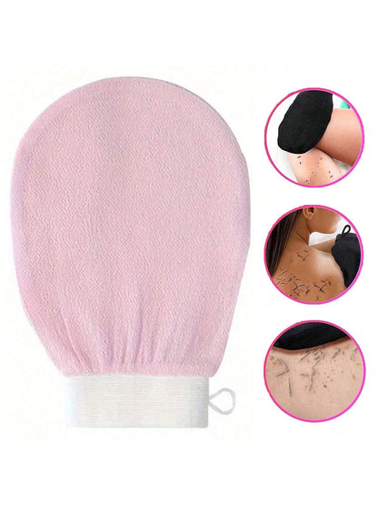 1 Set Korean Exfoliating Gloves- Effectively Removes Dead Skin, Suitable For Spray Tanning Or Keratosis Pilaris, Made Of 100% Viscose Fiber