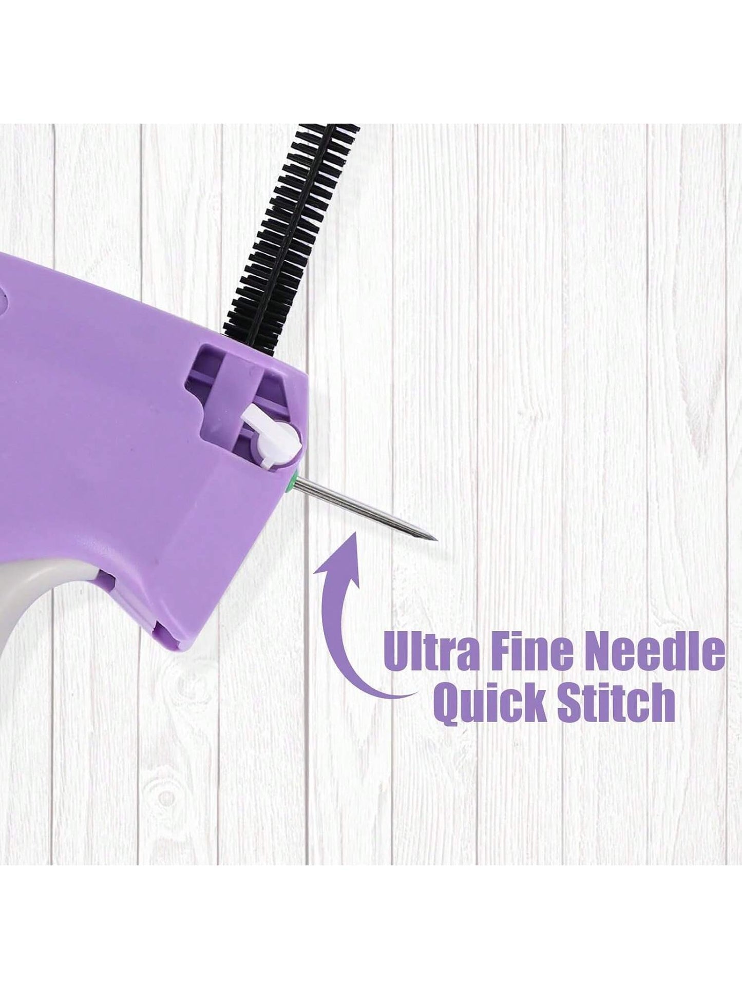 1 Set Portable Sewing Machine Accessories, Quilting Gun, Mini Sewing Gun, Micro Sewing Edging Gun, Clothing Micro Label Sewing Tool (1 Label Gun + 6 Needles + 500 White And 500 Black Glue Pins)
