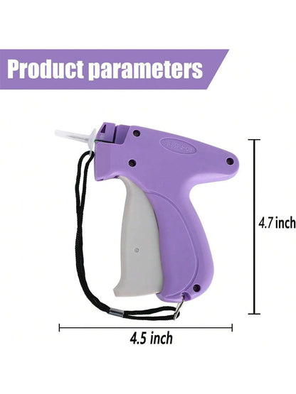 1 Set Portable Sewing Machine Accessories, Quilting Gun, Mini Sewing Gun, Micro Sewing Edging Gun, Clothing Micro Label Sewing Tool (1 Label Gun + 6 Needles + 500 White And 500 Black Glue Pins)