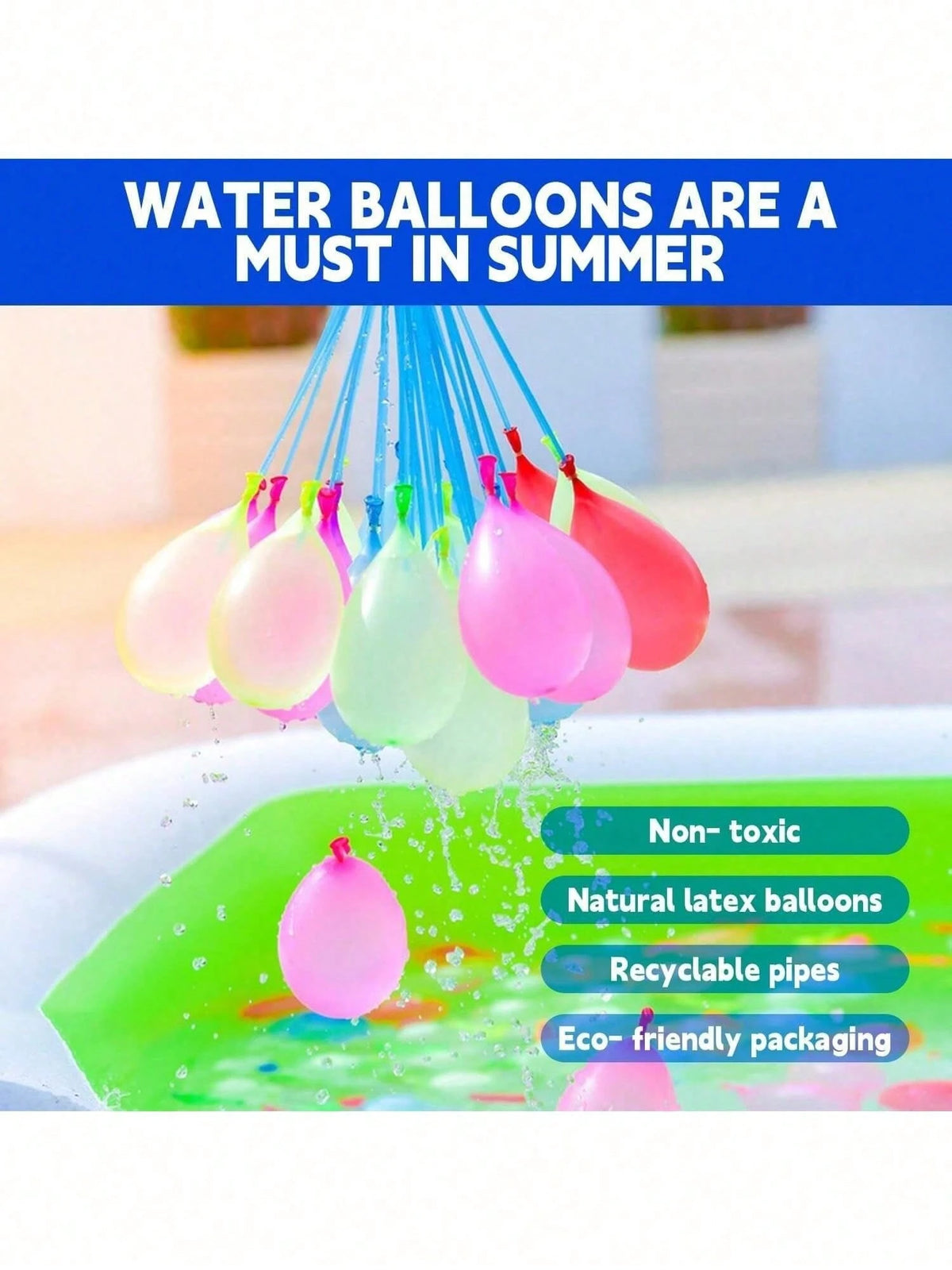1 Set Tropical Color Self-Sealing Water Bomb Balloons, Summer Fun Water Play Game Toys, Tropical Party Balloons, Thickened And Enlarged Latex Material, Suitable For Outdoor Camping, Beach, Swimming Po