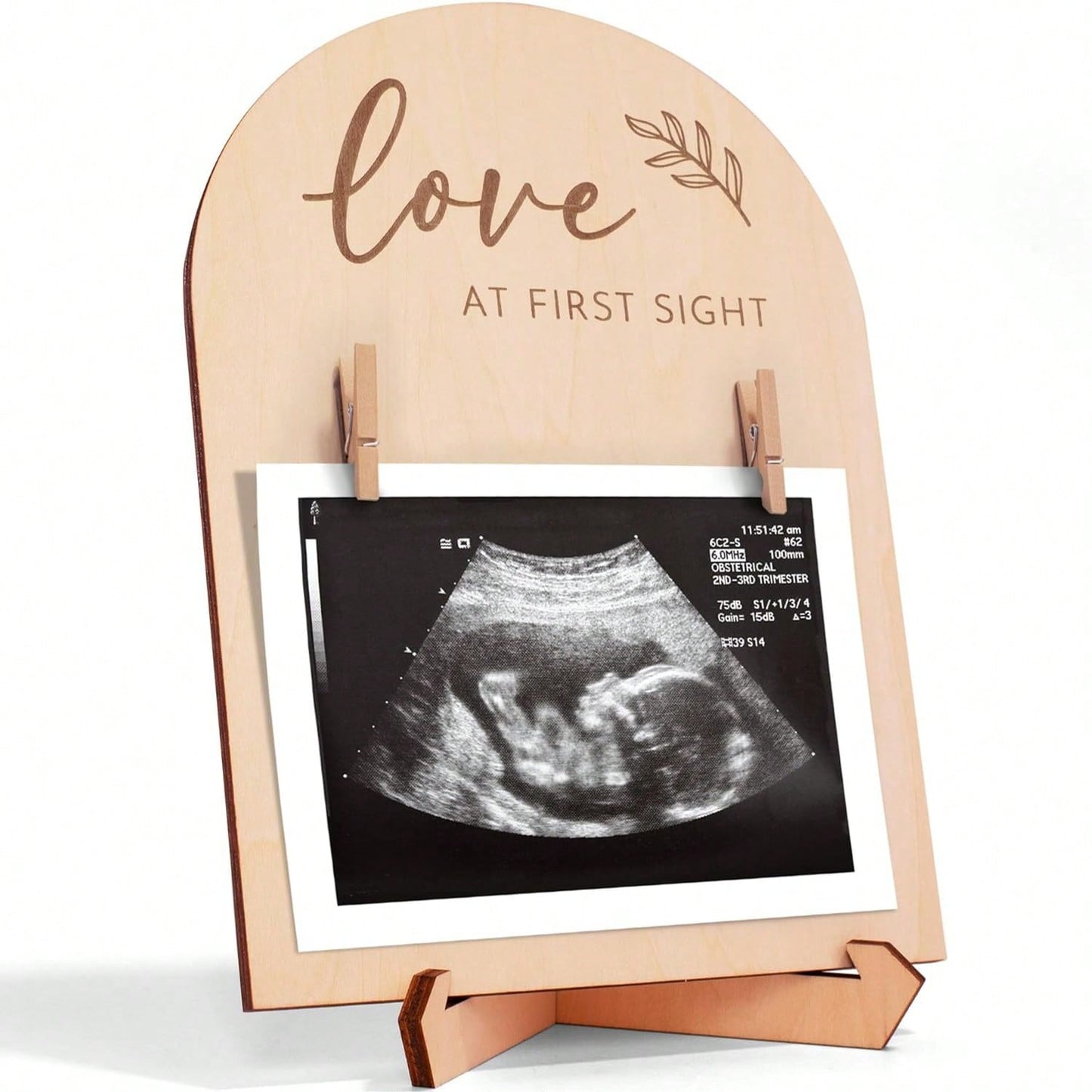 1 Set Wooden Ultrasound Photo Frame, For Pregnancy Announcement Or Baby Birth Decoration, Baby Shower Party Home Decor Gift, Easter Gift For Babies, Suitable For Boys And Girls, Baby Supplies > Baby P