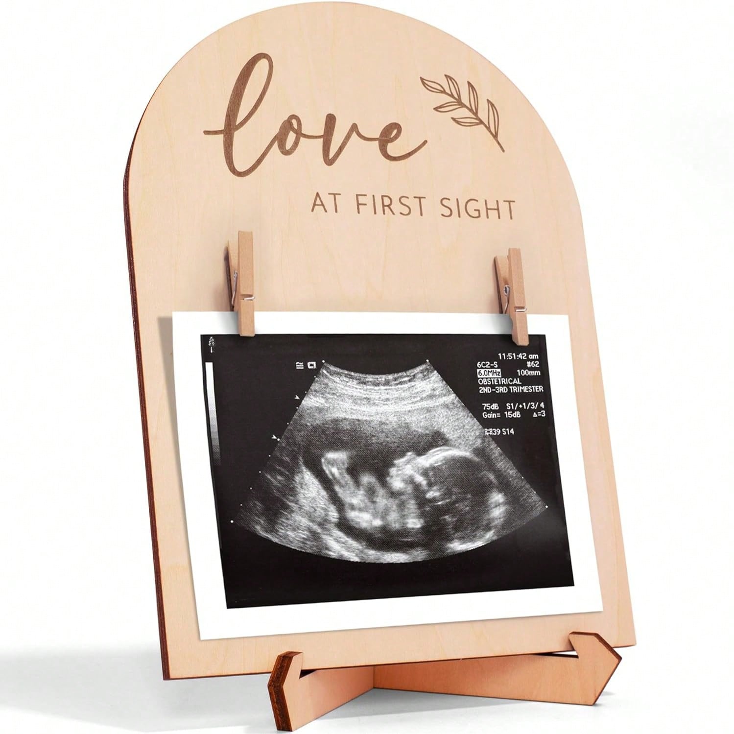 1 Set Wooden Ultrasound Photo Frame, For Pregnancy Announcement Or Baby Birth Decoration, Baby Shower Party Home Decor Gift, Easter Gift For Babies, Suitable For Boys And Girls, Baby Supplies > Baby P