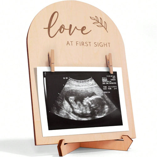 1 Set Wooden Ultrasound Photo Frame, For Pregnancy Announcement Or Baby Birth Decoration, Baby Shower Party Home Decor Gift, Easter Gift For Babies, Suitable For Boys And Girls, Baby Supplies > Baby P