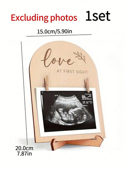 1 Set Wooden Ultrasound Photo Frame, For Pregnancy Announcement Or Baby Birth Decoration, Baby Shower Party Home Decor Gift, Easter Gift For Babies, Suitable For Boys And Girls, Baby Supplies > Baby P