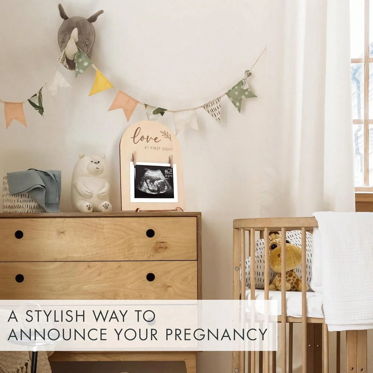 1 Set Wooden Ultrasound Photo Frame, For Pregnancy Announcement Or Baby Birth Decoration, Baby Shower Party Home Decor Gift, Easter Gift For Babies, Suitable For Boys And Girls, Baby Supplies > Baby P