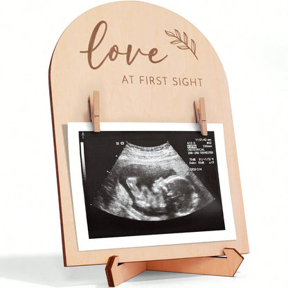 1 Set Wooden Ultrasound Photo Frame, For Pregnancy Announcement Or Baby Birth Decoration, Baby Shower Party Home Decor Gift, Easter Gift For Babies, Suitable For Boys And Girls, Baby Supplies > Baby P